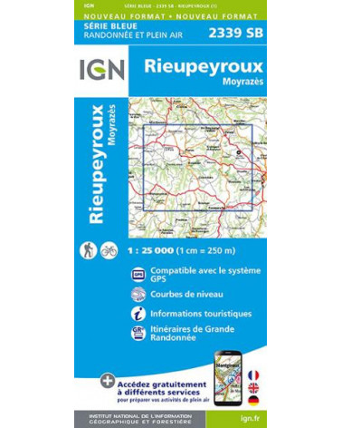 Carte de randonnée TOP 25 2339SB - Rieupeyroux / Moyrazès