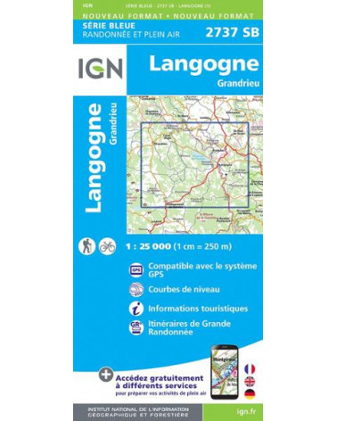 Carte de randonnée TOP 25-2737SB Langogne / Grandrieu