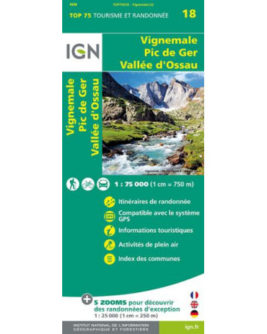 Carte IGN TOP 75 Vignemale / Pic de Ger