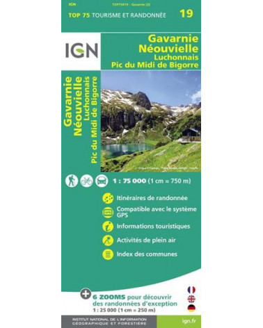 Carte IGN TOP 75 Gavarnie / Neouvielle / Luchonnais