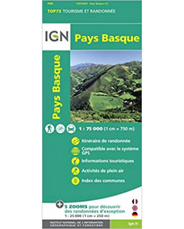 Carte IGN TOP 75 Pays Basque