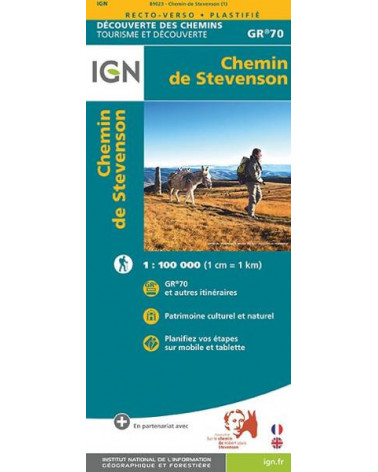 Carte IGN - Chemin de Stevenson - GR70 ® 1 :1 00 000