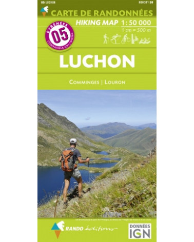 CARTE DE RANDONNEE PYRENEES N°5 LUCHON Comminges Louron