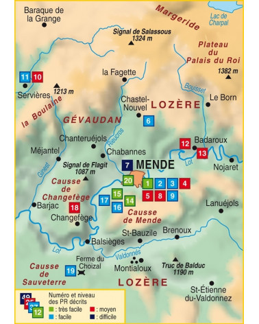 FFRP Mende et ses environs... à pied - Au coeur de la Lozère - 20 circuits