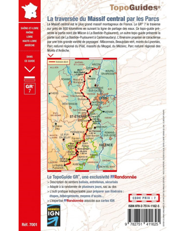 Topo Guides FFRP 7001 La traversée du Massif central par les Parcs.